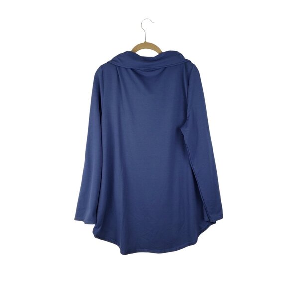 Soft Surroundings Kassidy Cowl Neck Pullover Tunic Top Blue Womens Size XL - Picture 2 of 8